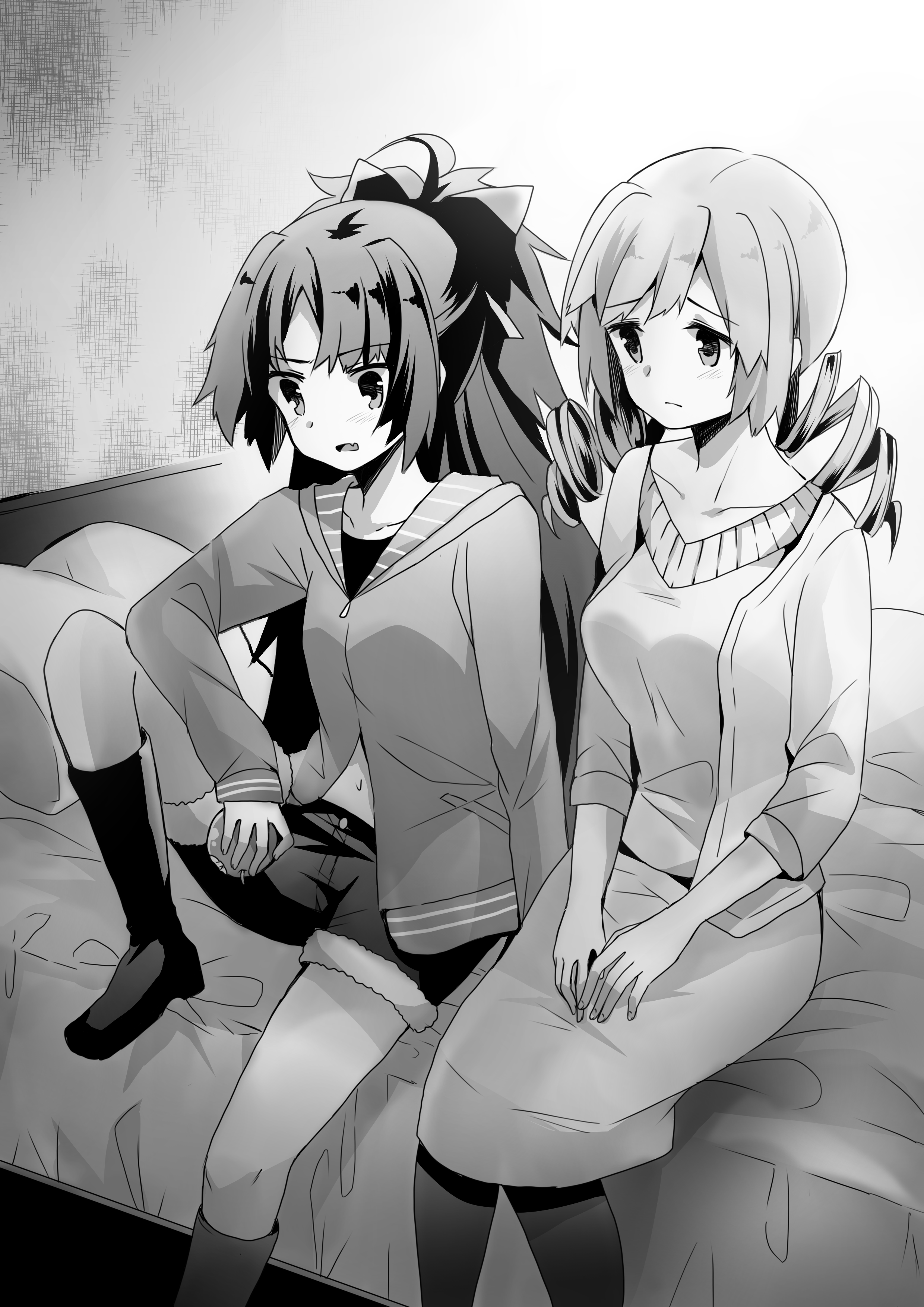 Kyouko sitting next to Mami inside Cult compound (by ChrisTy)