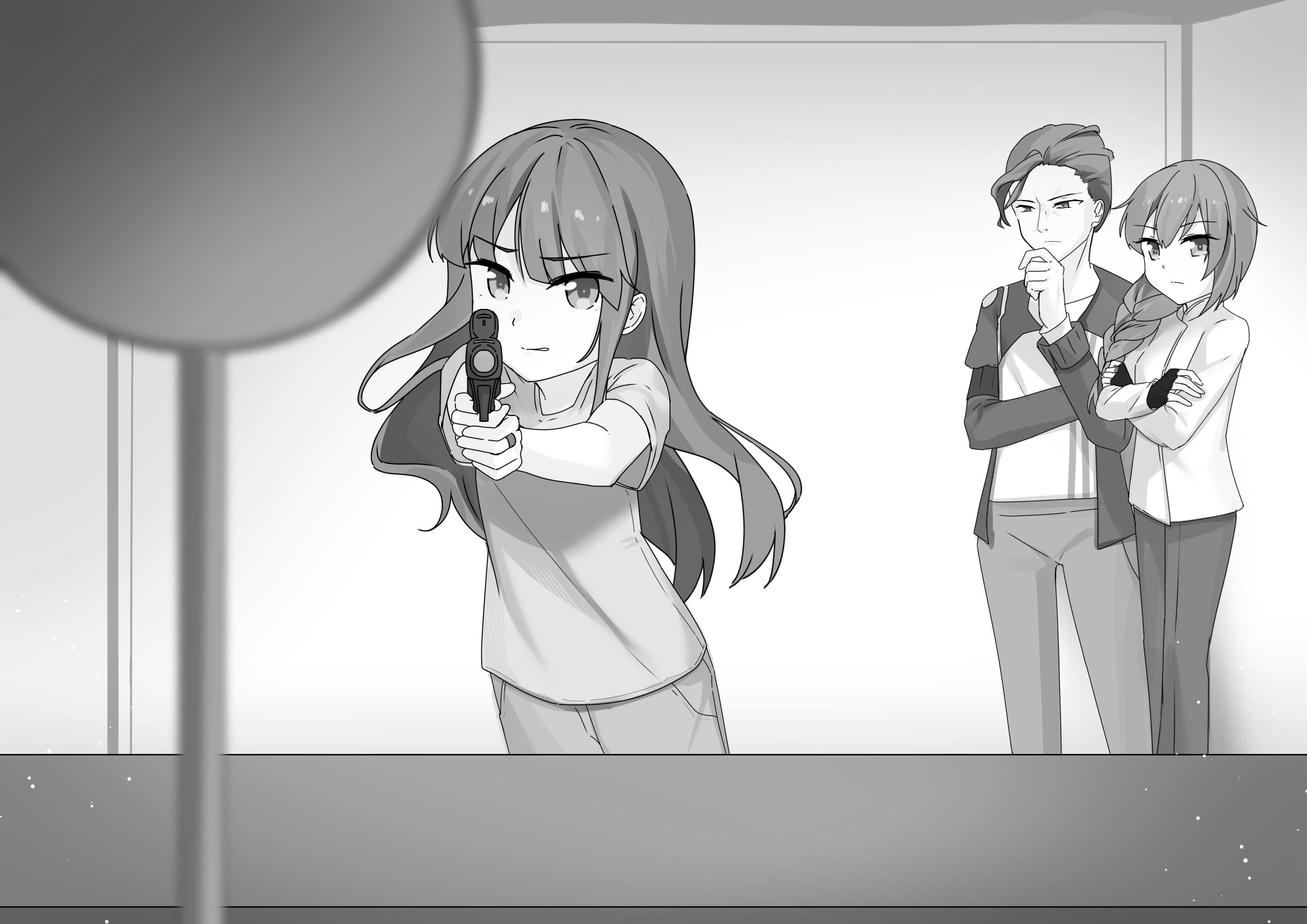 Ryouko firing a Gun (by Arusuko @arusuko)